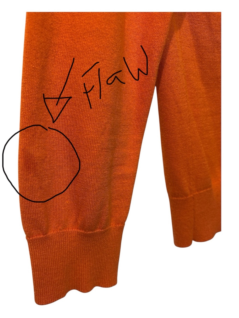 ⭐️ Banana Republic Classic Orange Crewneck Cardigan with tiny flaw- size Small - Picture 7 of 7